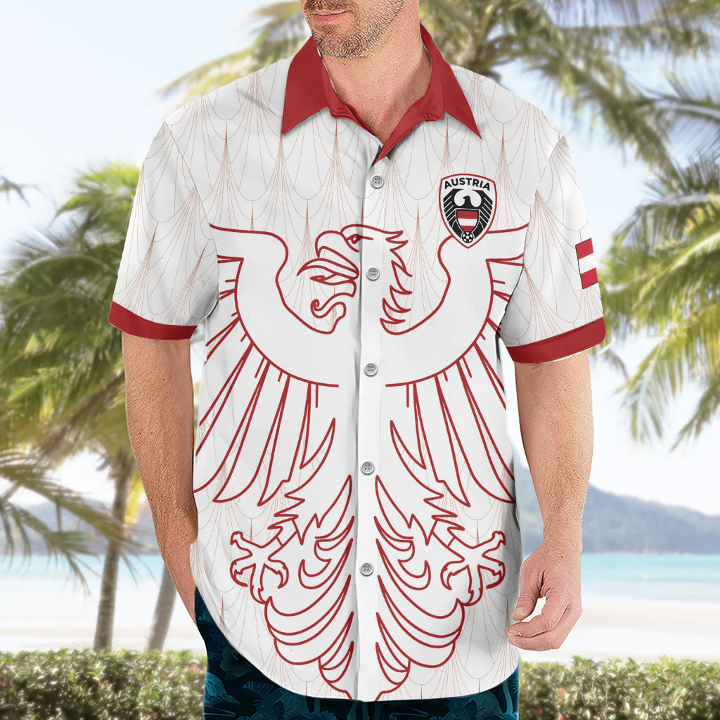 Custom World Football 2026 Austria Hawaiian Shirt Austrian Eagles White Glory