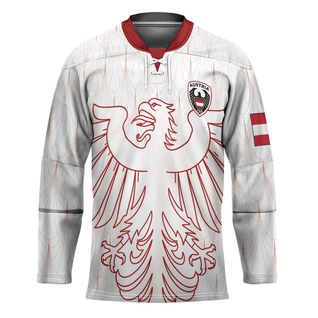 Custom World Football 2026 Austria Hockey Jersey Austrian Eagles White Glory