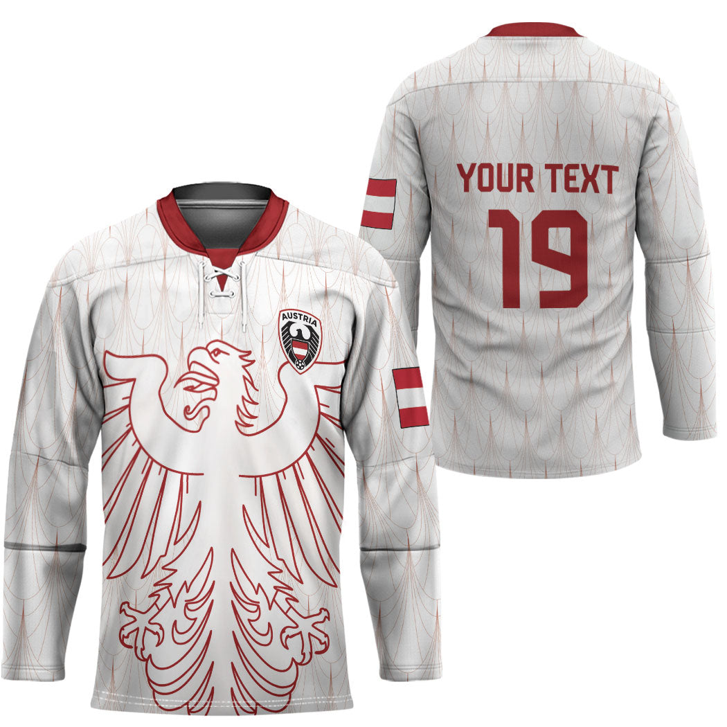 Custom World Football 2026 Austria Hockey Jersey Austrian Eagles White Glory