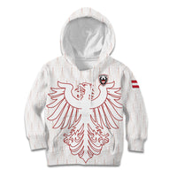 Custom World Football 2026 Austria Kid Hoodie Austrian Eagles White Glory