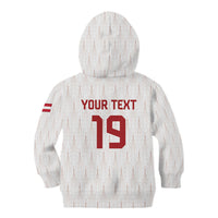 Custom World Football 2026 Austria Kid Hoodie Austrian Eagles White Glory