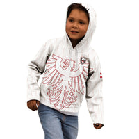 Custom World Football 2026 Austria Kid Hoodie Austrian Eagles White Glory