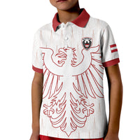 Custom World Football 2026 Austria Kid Polo Shirt Austrian Eagles White Glory