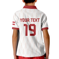 Custom World Football 2026 Austria Kid Polo Shirt Austrian Eagles White Glory