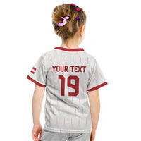 Custom World Football 2026 Austria Kid T Shirt Austrian Eagles White Glory