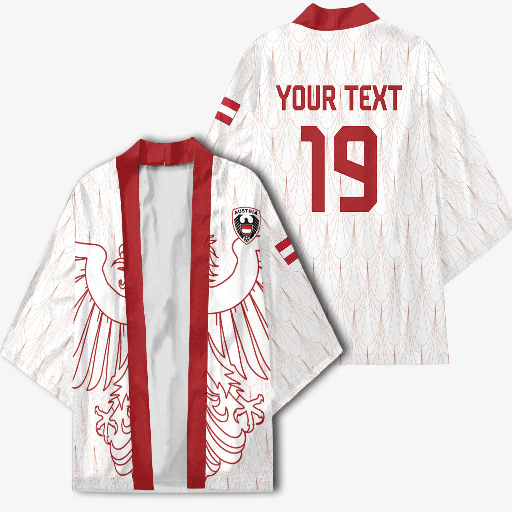 Custom World Football 2026 Austria Kimono Austrian Eagles White Glory