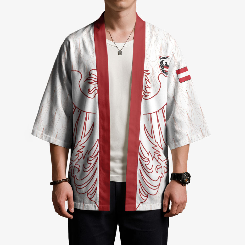 Custom World Football 2026 Austria Kimono Austrian Eagles White Glory