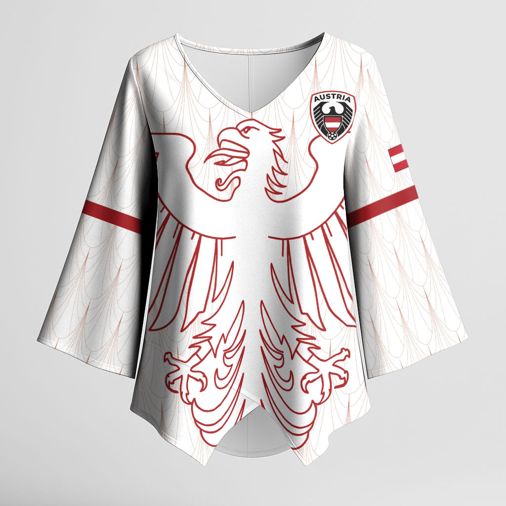 Custom World Football 2026 Austria Kimono Sleeve Blouse Austrian Eagles White Glory