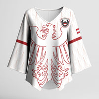 Custom World Football 2026 Austria Kimono Sleeve Blouse Austrian Eagles White Glory