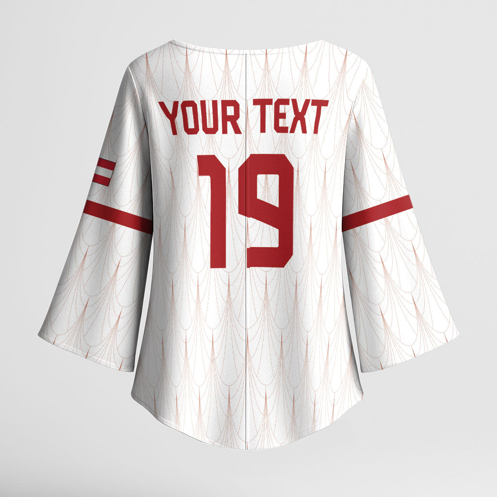 Custom World Football 2026 Austria Kimono Sleeve Blouse Austrian Eagles White Glory