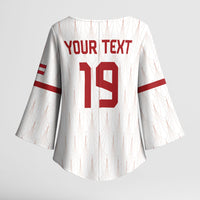 Custom World Football 2026 Austria Kimono Sleeve Blouse Austrian Eagles White Glory