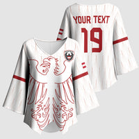 Custom World Football 2026 Austria Kimono Sleeve Blouse Austrian Eagles White Glory