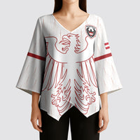 Custom World Football 2026 Austria Kimono Sleeve Blouse Austrian Eagles White Glory