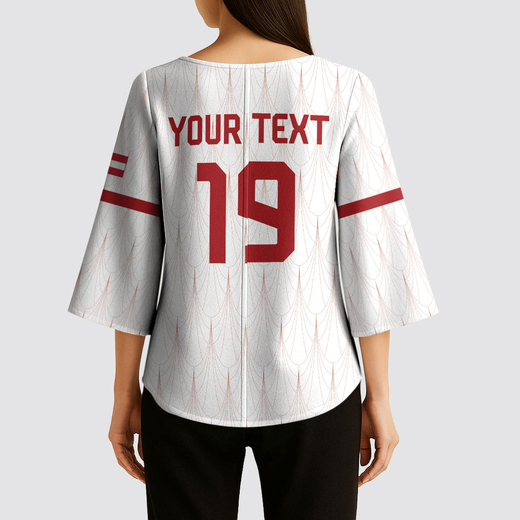 Custom World Football 2026 Austria Kimono Sleeve Blouse Austrian Eagles White Glory