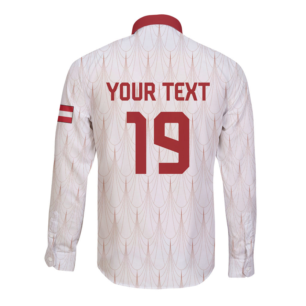 Custom World Football 2026 Austria Long Sleeve Button Shirt Austrian Eagles White Glory