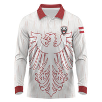 Custom World Football 2026 Austria Long Sleeve Polo Shirt Austrian Eagles White Glory