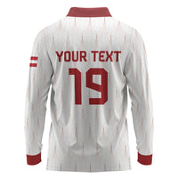 Custom World Football 2026 Austria Long Sleeve Polo Shirt Austrian Eagles White Glory