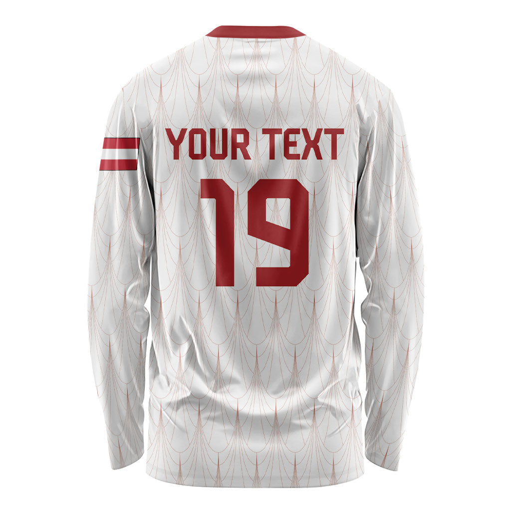 Custom World Football 2026 Austria Long Sleeve Shirt Austrian Eagles White Glory