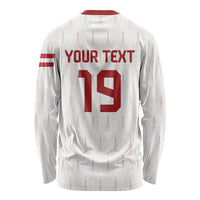 Custom World Football 2026 Austria Long Sleeve Shirt Austrian Eagles White Glory
