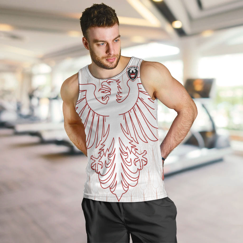 Custom World Football 2026 Austria Men Tank Top Austrian Eagles White Glory
