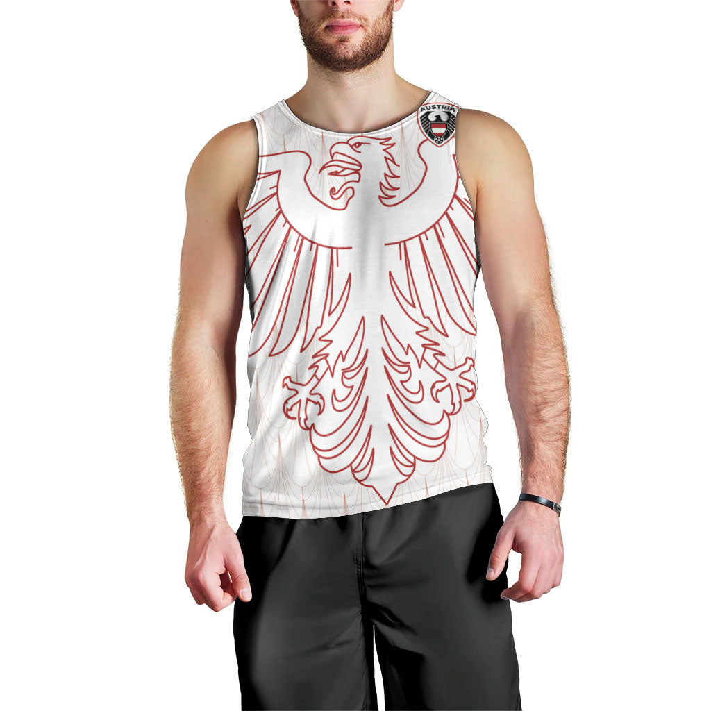 Custom World Football 2026 Austria Men Tank Top Austrian Eagles White Glory