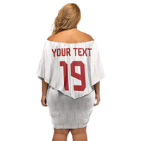 Custom World Football 2026 Austria Off Shoulder Short Dress Austrian Eagles White Glory