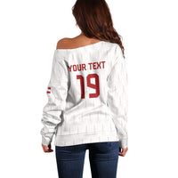 Custom World Football 2026 Austria Off Shoulder Sweater Austrian Eagles White Glory
