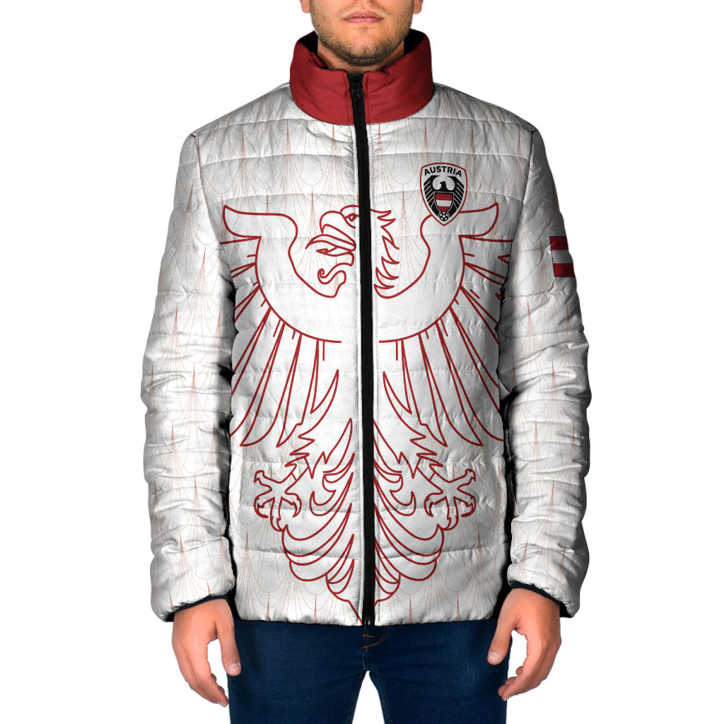 Custom World Football 2026 Austria Padded Jacket Austrian Eagles White Glory