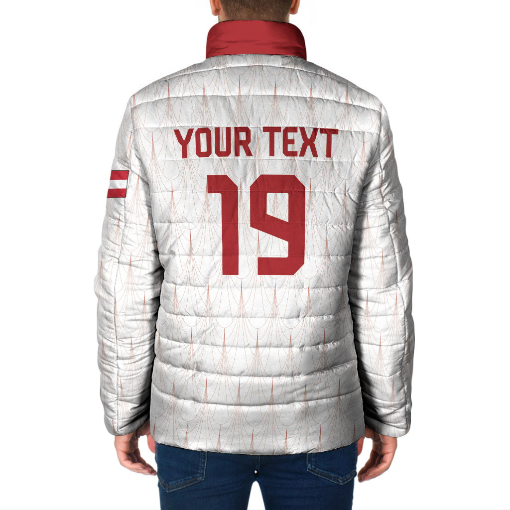 Custom World Football 2026 Austria Padded Jacket Austrian Eagles White Glory