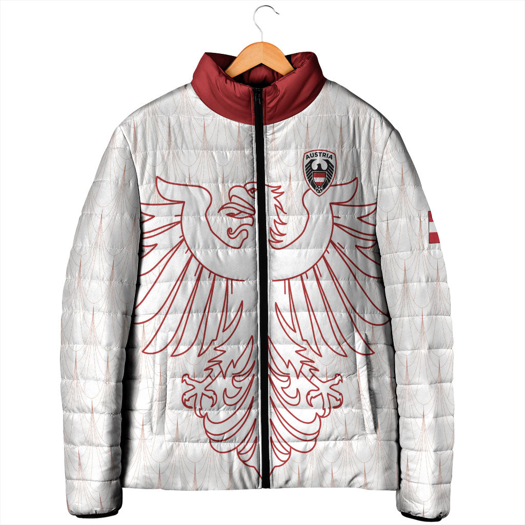 Custom World Football 2026 Austria Padded Jacket Austrian Eagles White Glory