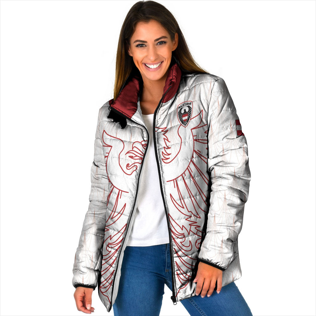 Custom World Football 2026 Austria Padded Jacket Austrian Eagles White Glory