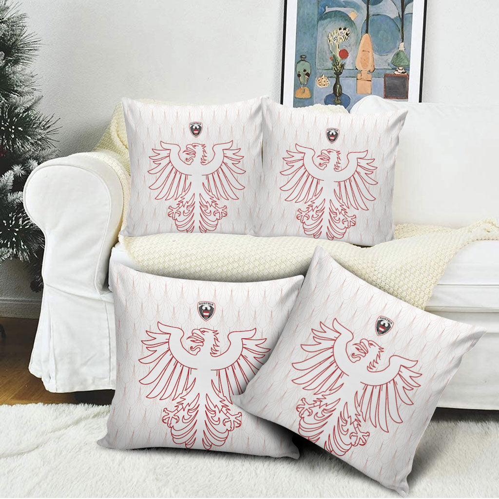 World Football 2026 Austria Pillow Cover Austrian Eagles White Glory