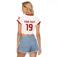 Custom World Football 2026 Austria Raglan Cropped T Shirt Austrian Eagles White Glory