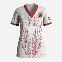 Custom World Football 2026 Austria Scrub Top Austrian Eagles White Glory