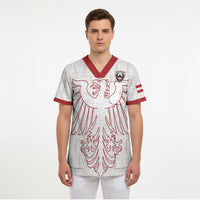 Custom World Football 2026 Austria Scrub Top Austrian Eagles White Glory