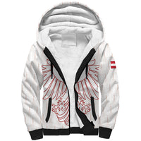 Custom World Football 2026 Austria Sherpa Hoodie Austrian Eagles White Glory