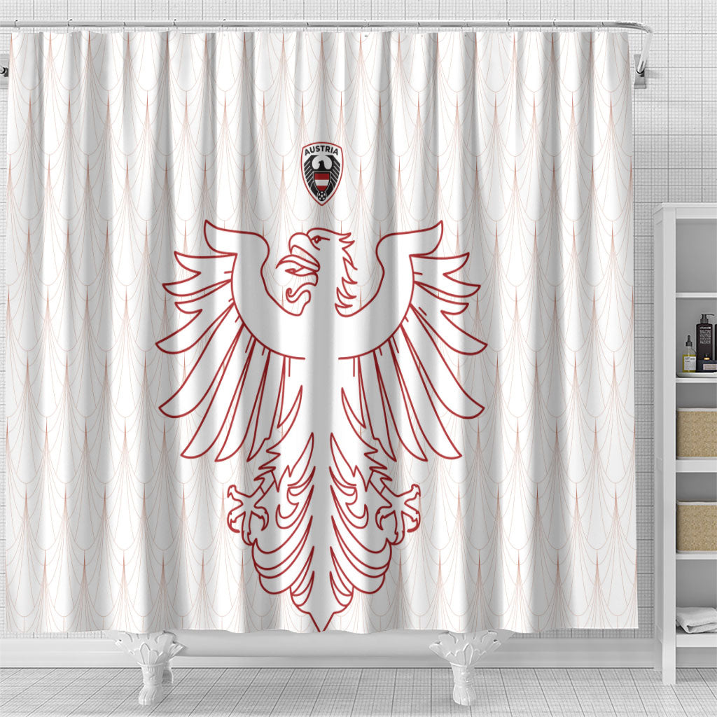World Football 2026 Austria Shower Curtain Austrian Eagles White Glory