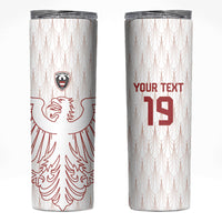 Custom World Football 2026 Austria Skinny Tumbler Austrian Eagles White Glory