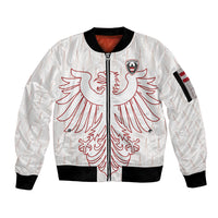 Custom World Football 2026 Austria Sleeve Zip Bomber Jacket Austrian Eagles White Glory