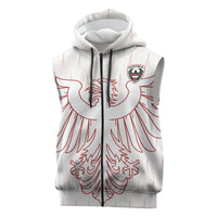 Custom World Football 2026 Austria Sleeveless Zip Hoodie Austrian Eagles White Glory