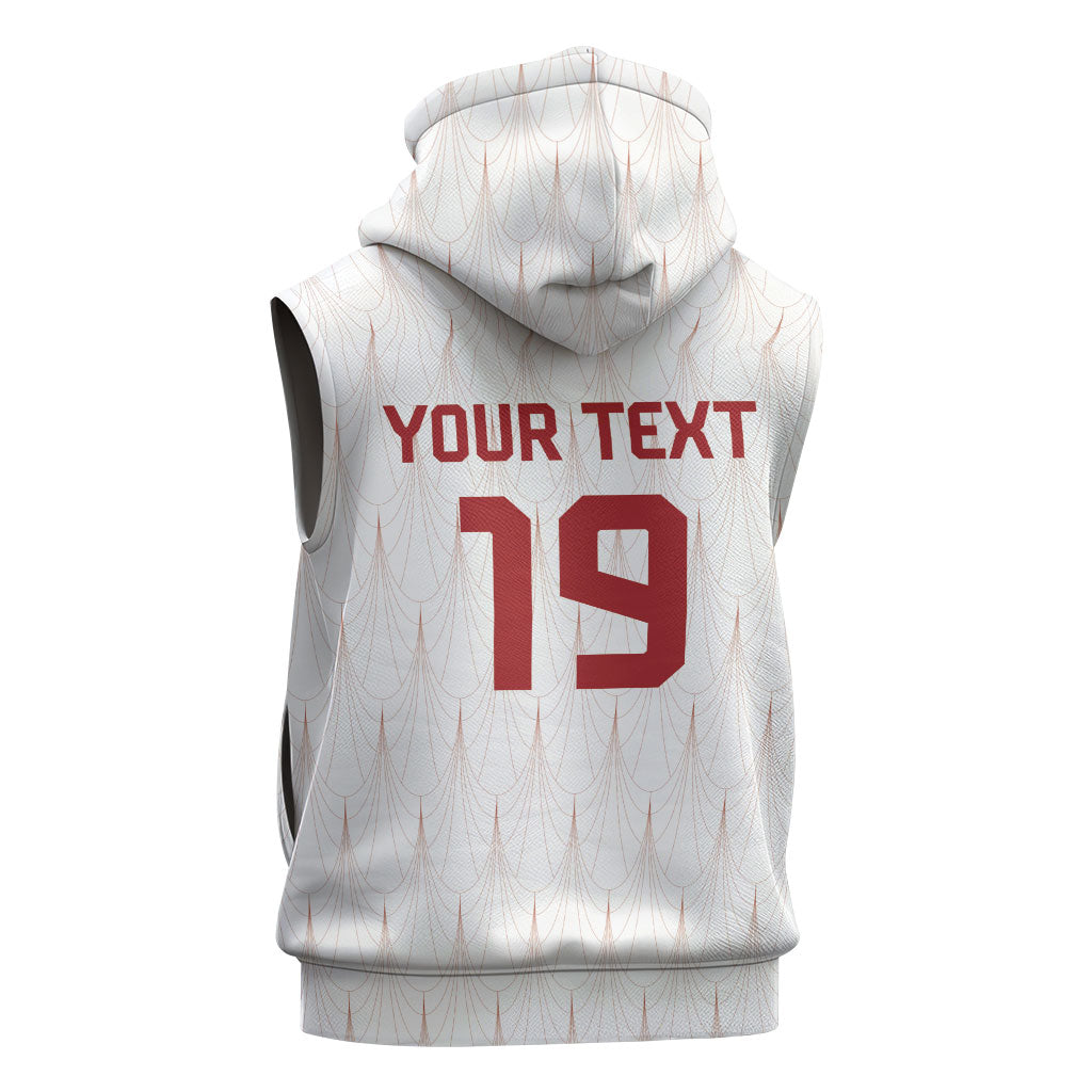 Custom World Football 2026 Austria Sleeveless Zip Hoodie Austrian Eagles White Glory