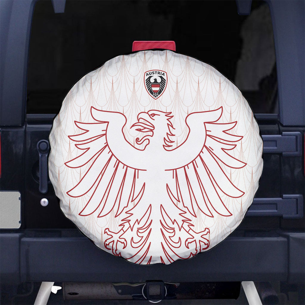 World Football 2026 Austria Spare Tire Cover Austrian Eagles White Glory