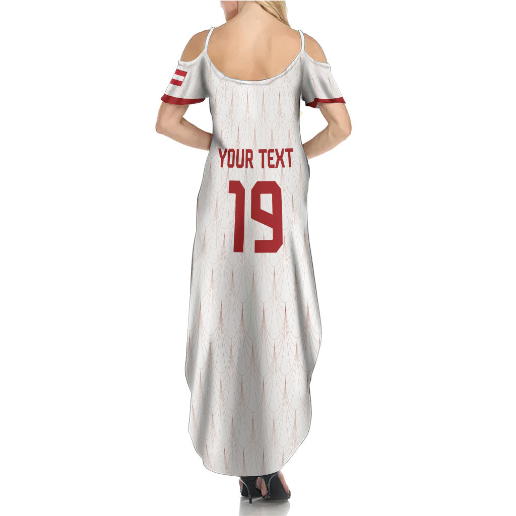 Custom World Football 2026 Austria Summer Maxi Dress Austrian Eagles White Glory
