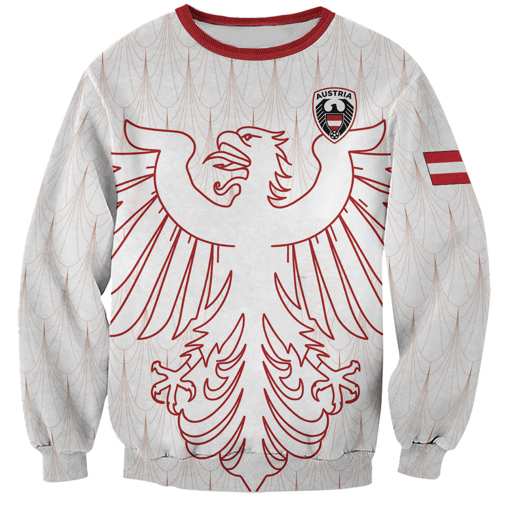 Custom World Football 2026 Austria Sweatshirt Austrian Eagles White Glory