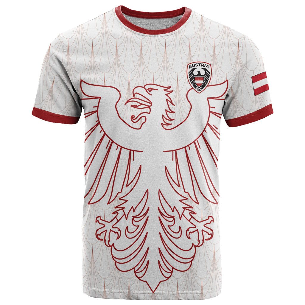 Custom World Football 2026 Austria T Shirt Austrian Eagles White Glory