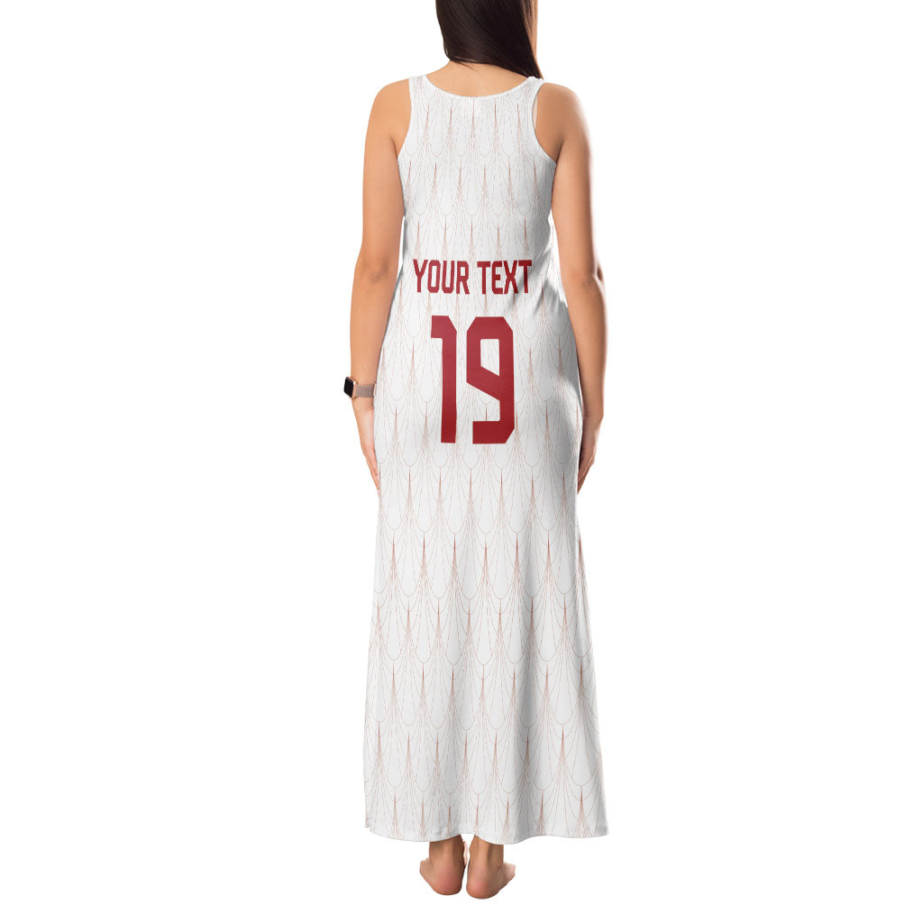 Custom World Football 2026 Austria Tank Maxi Dress Austrian Eagles White Glory