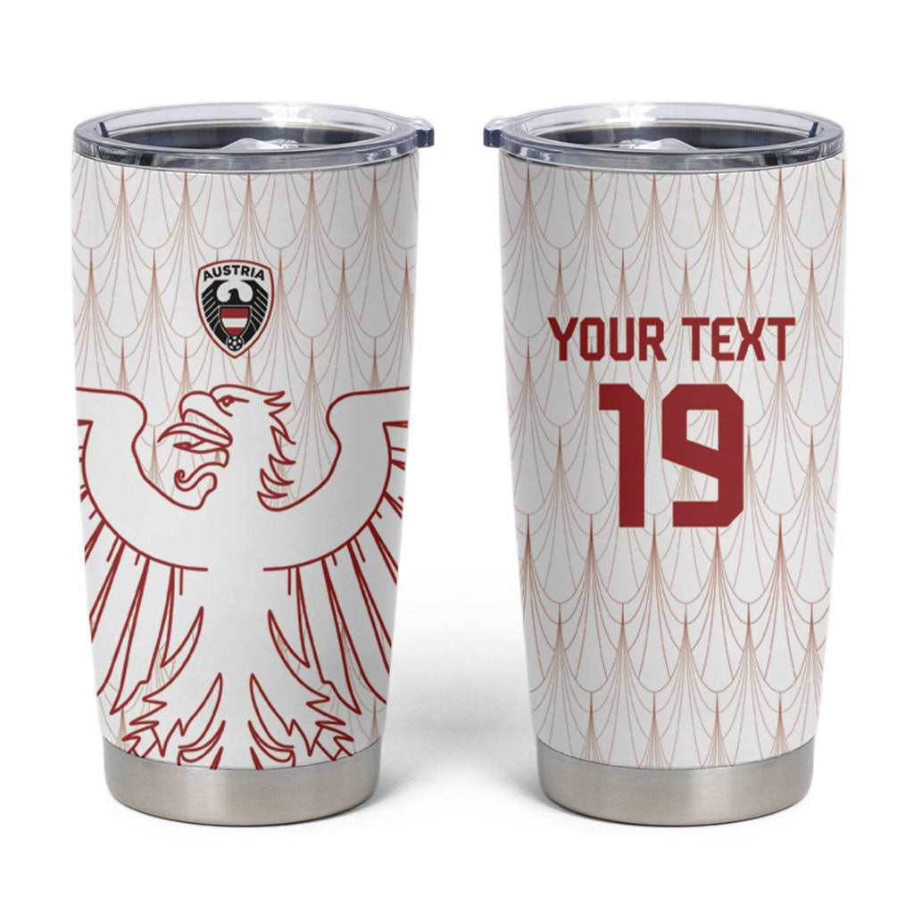 Custom World Football 2026 Austria Tumbler Cup Austrian Eagles White Glory