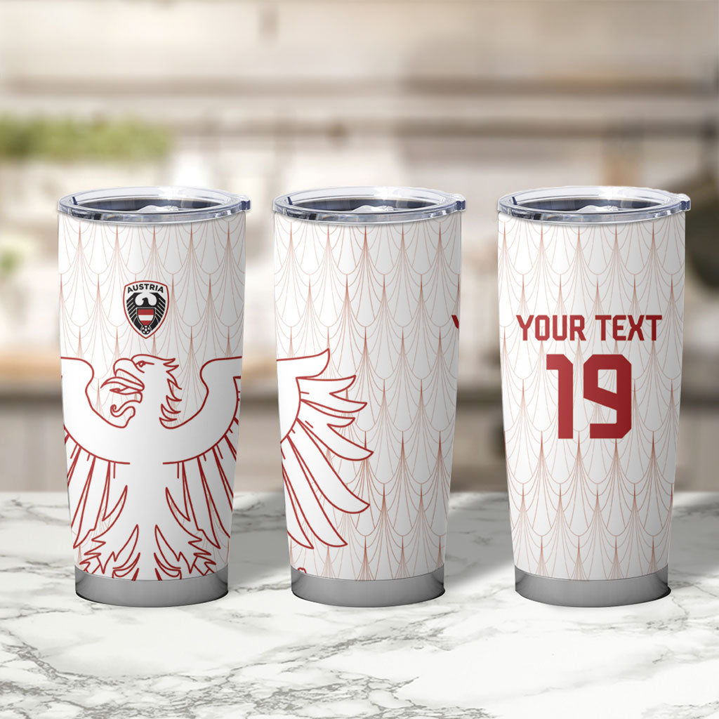 Custom World Football 2026 Austria Tumbler Cup Austrian Eagles White Glory