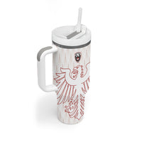 Custom World Football 2026 Austria Tumbler With Handle Austrian Eagles White Glory