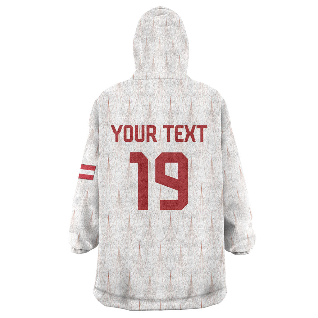 Custom World Football 2026 Austria Wearable Blanket Hoodie Austrian Eagles White Glory